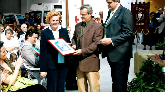 Mostra a Saluggia con Borsano Presidente della CRI di Chivasso
