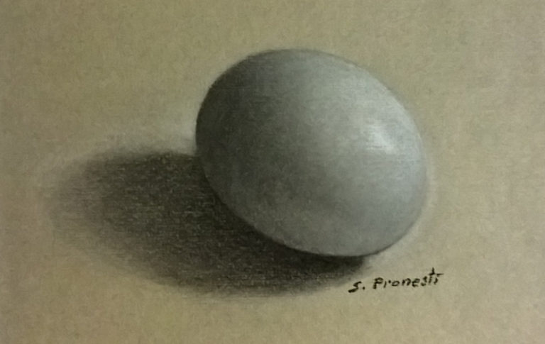 uovo su sfondo grigio - Carboncini colorati