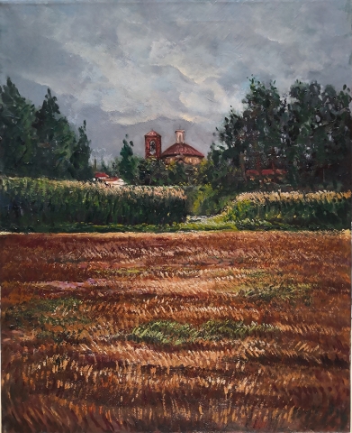 Pronestì - Castelrosso vista da un campo di grano